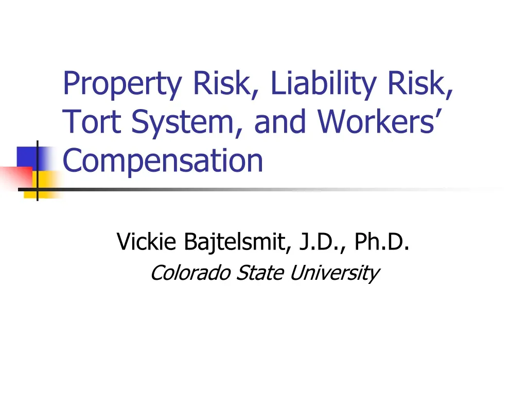 property risk liability risk tort system and workers compensation