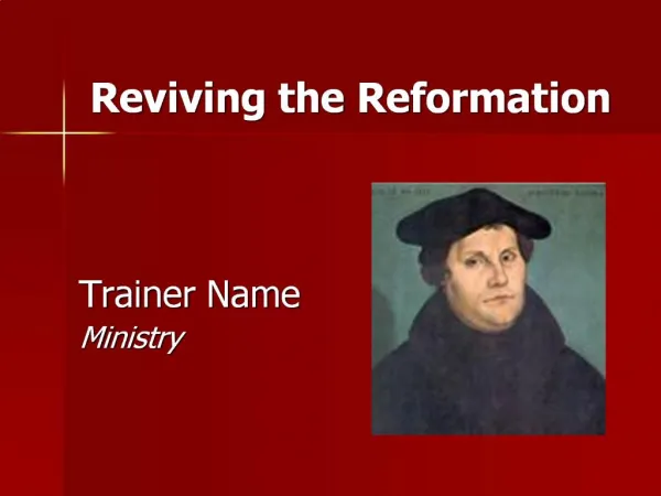 Reviving the Reformation