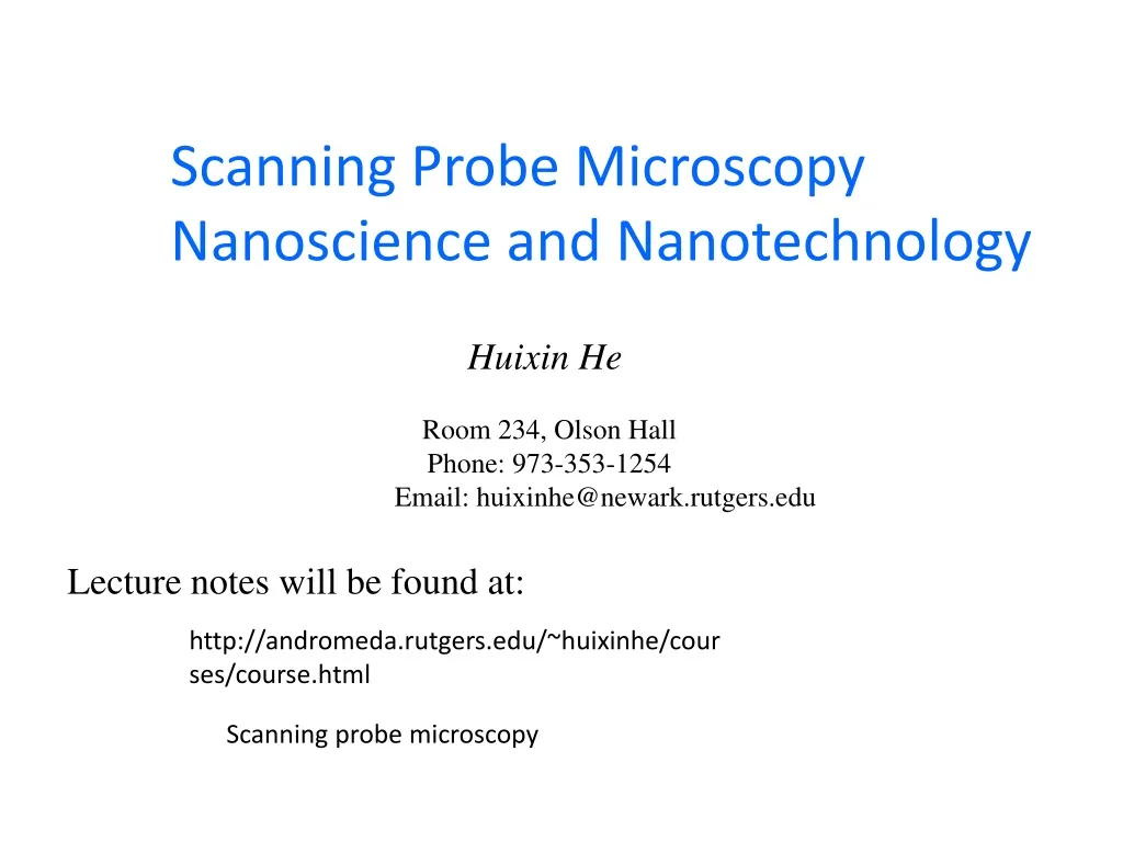 scanning probe microscopy nanoscience