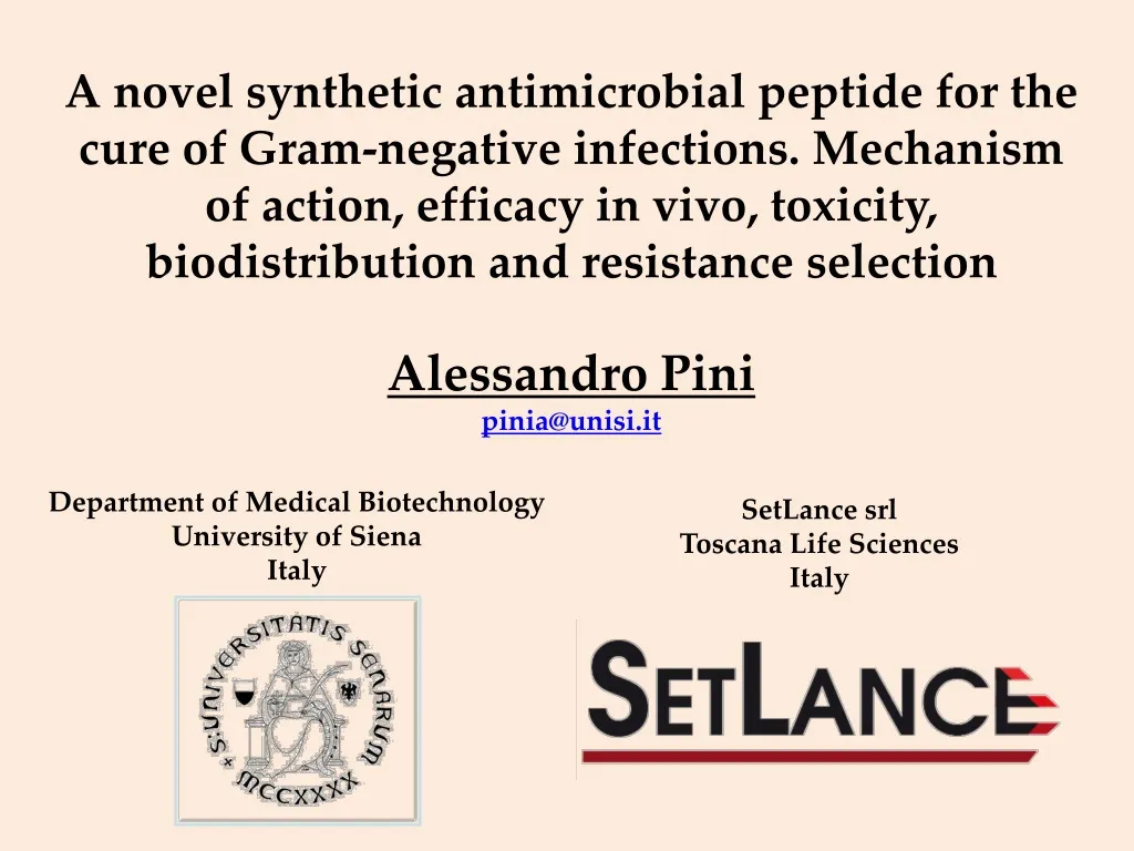 a novel synthetic antimicrobial peptide