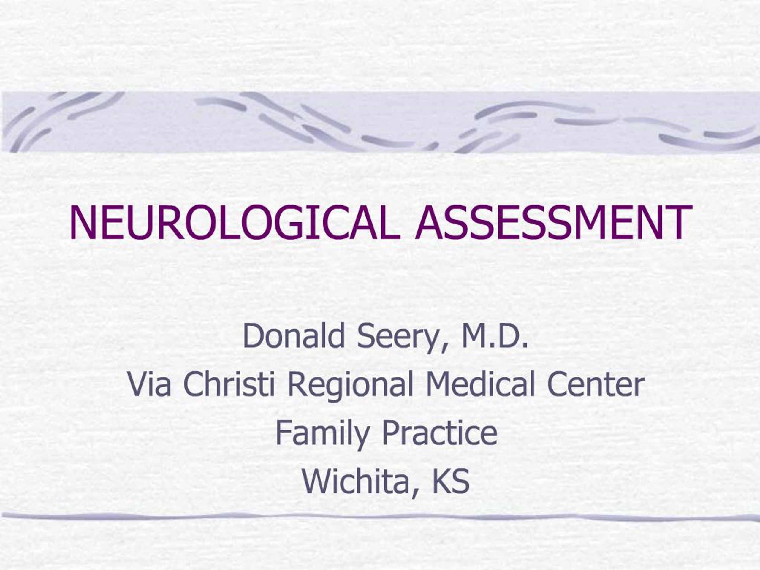 PPT - NEUROLOGICAL ASSESSMENT PowerPoint Presentation, free download ...