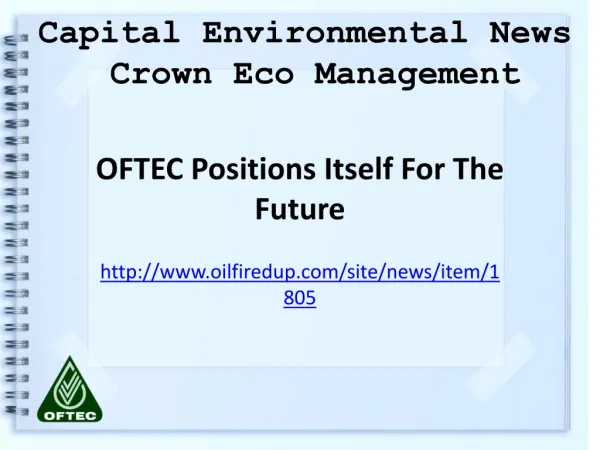 Crown Eco Management, Capital Environmental News