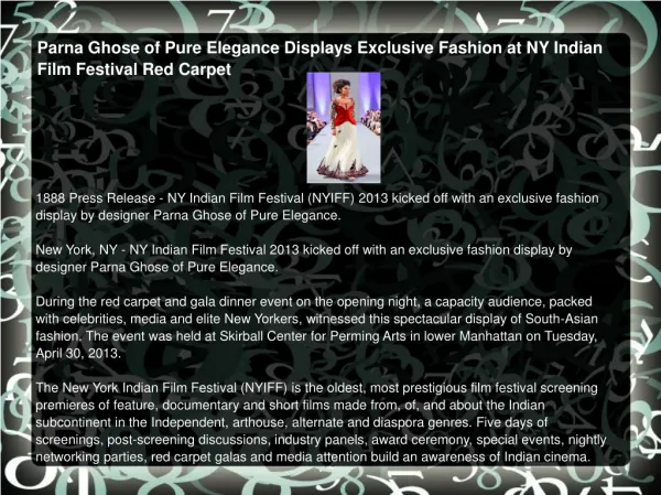 Parna Ghose of Pure Elegance Displays Exclusive Fashion at N
