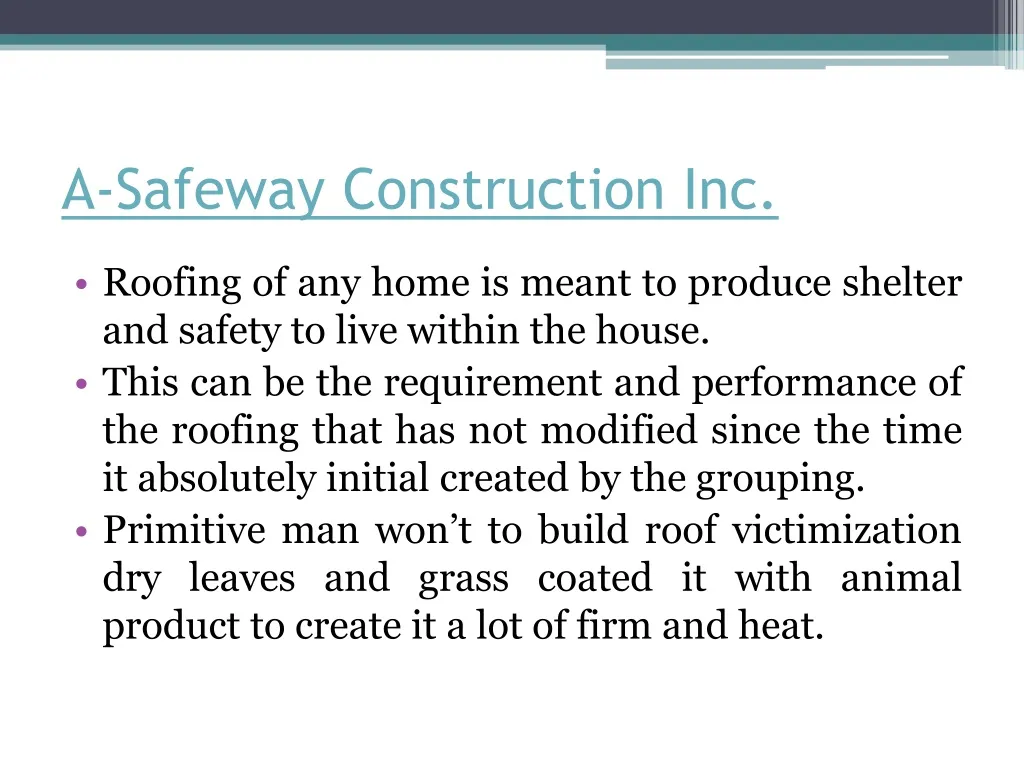 a safeway construction inc