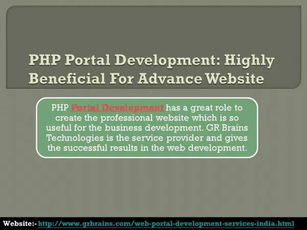 PHP Portal Development Highly Beneficial For Advance Website