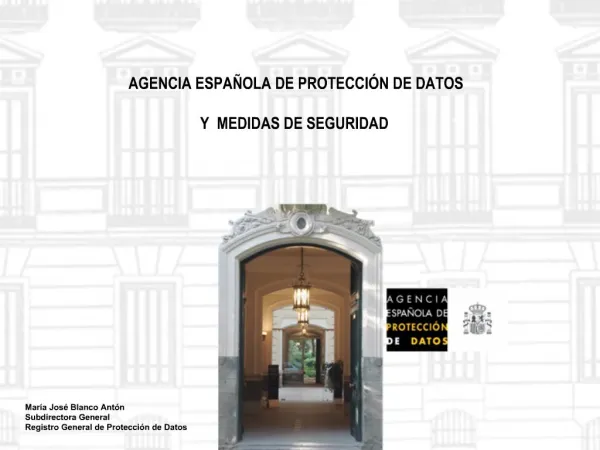 AGENCIA ESPA OLA DE PROTECCI N DE DATOS Y MEDIDAS DE SEGURIDAD