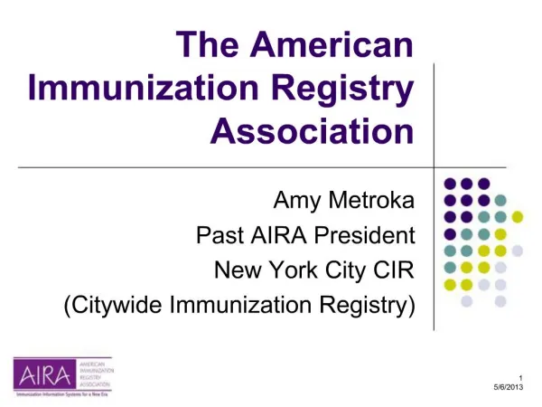 The American Immunization Registry Association