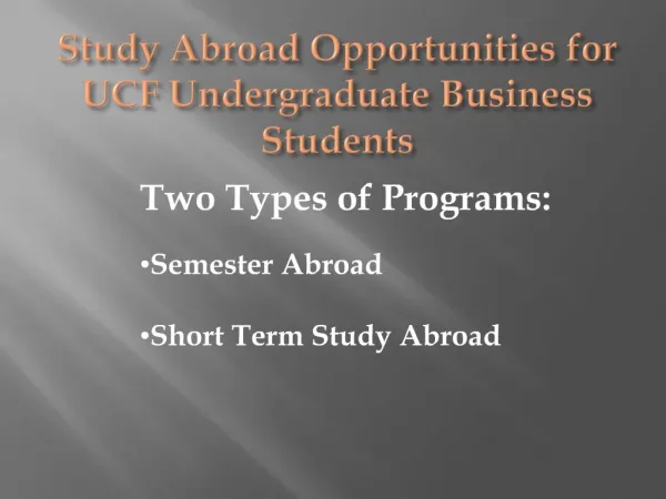 Business Study Abroad