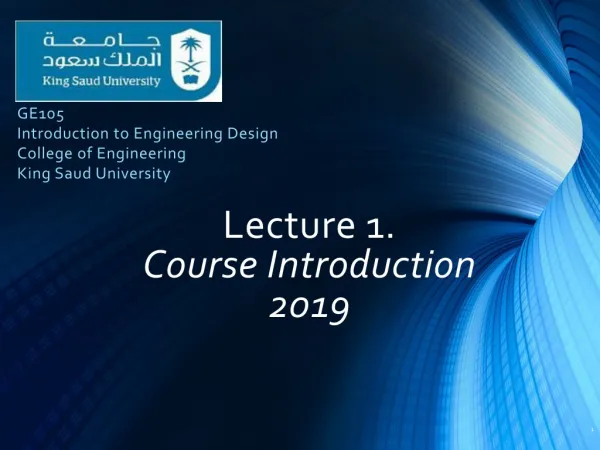 Lecture 1. Course Introduction 2019