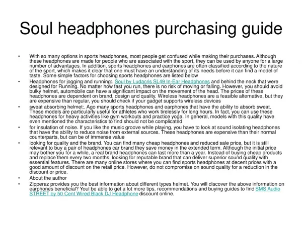 Soul headphones purchasing guide