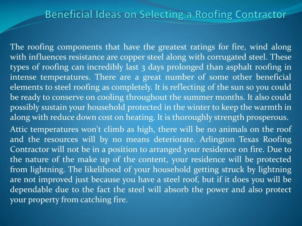 beneficial ideas on selecting a roofing contractor