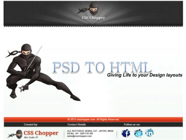 PSD to HTML Conversion By CSS Chopper in India