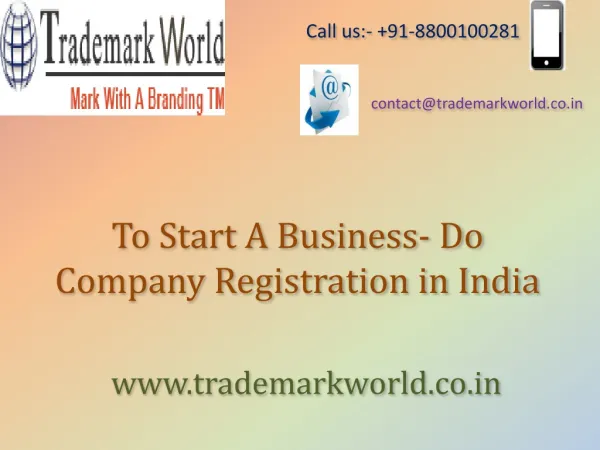 To Start A Business- Do Company Registration in India