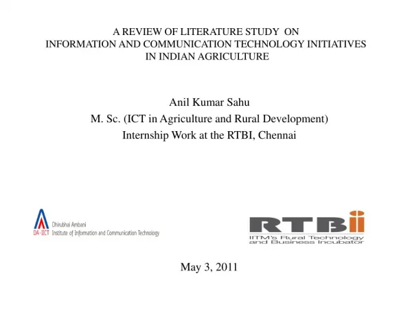 Anil Kumar Sahu M. Sc. (ICT in Agriculture and Rural Development)