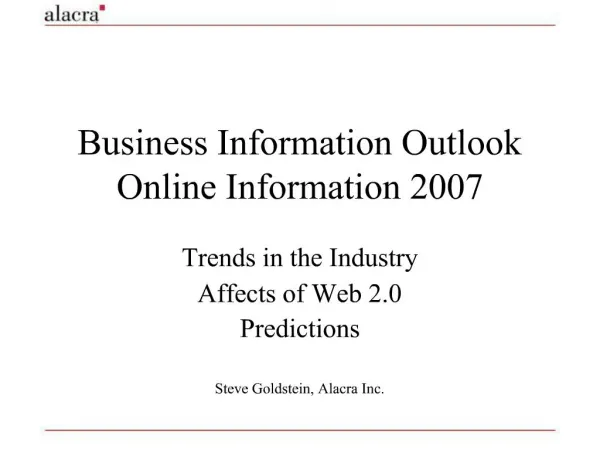 Business Information Outlook Online Information 2007