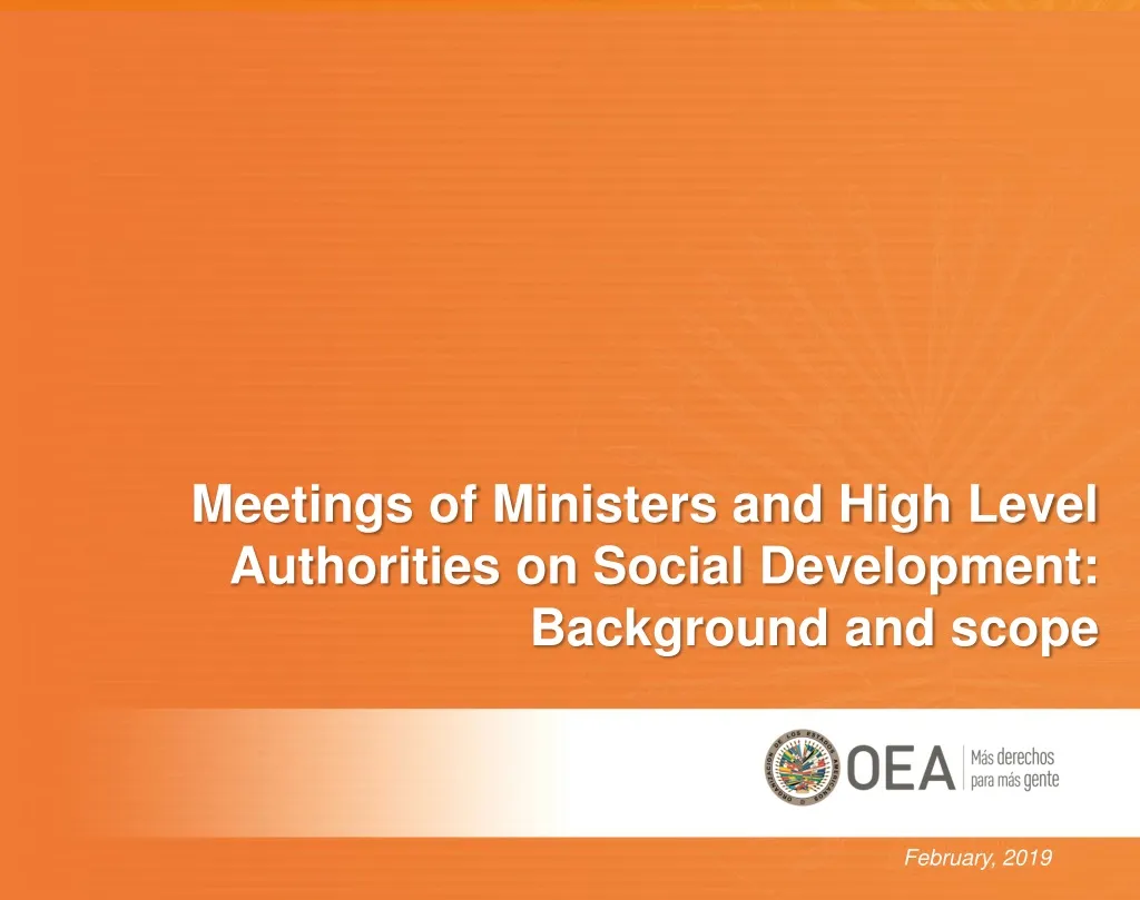 meetings of ministers and high level authorities