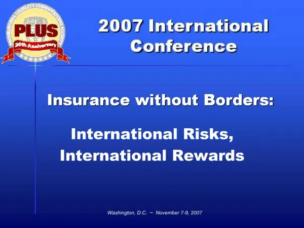 Insurance without Borders: