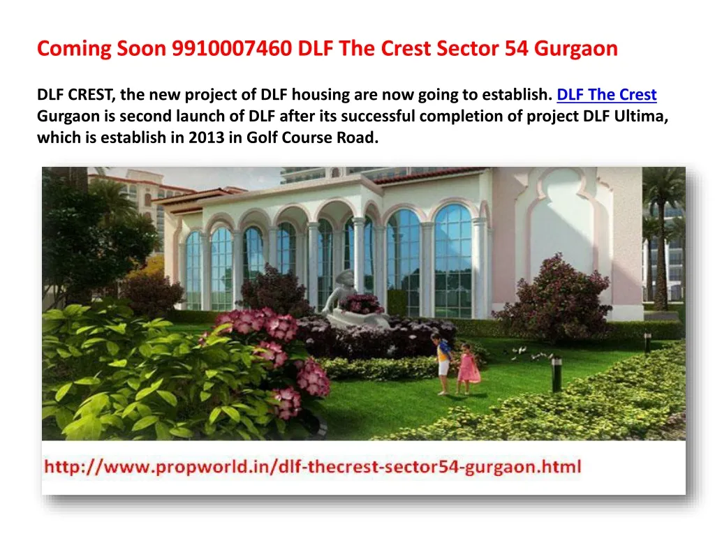 coming soon 9910007460 dlf the crest sector