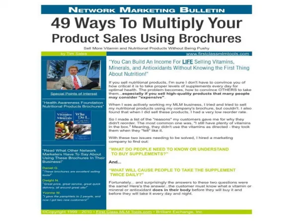 49 Ways To Multiply Your Product Sales Using Brochures