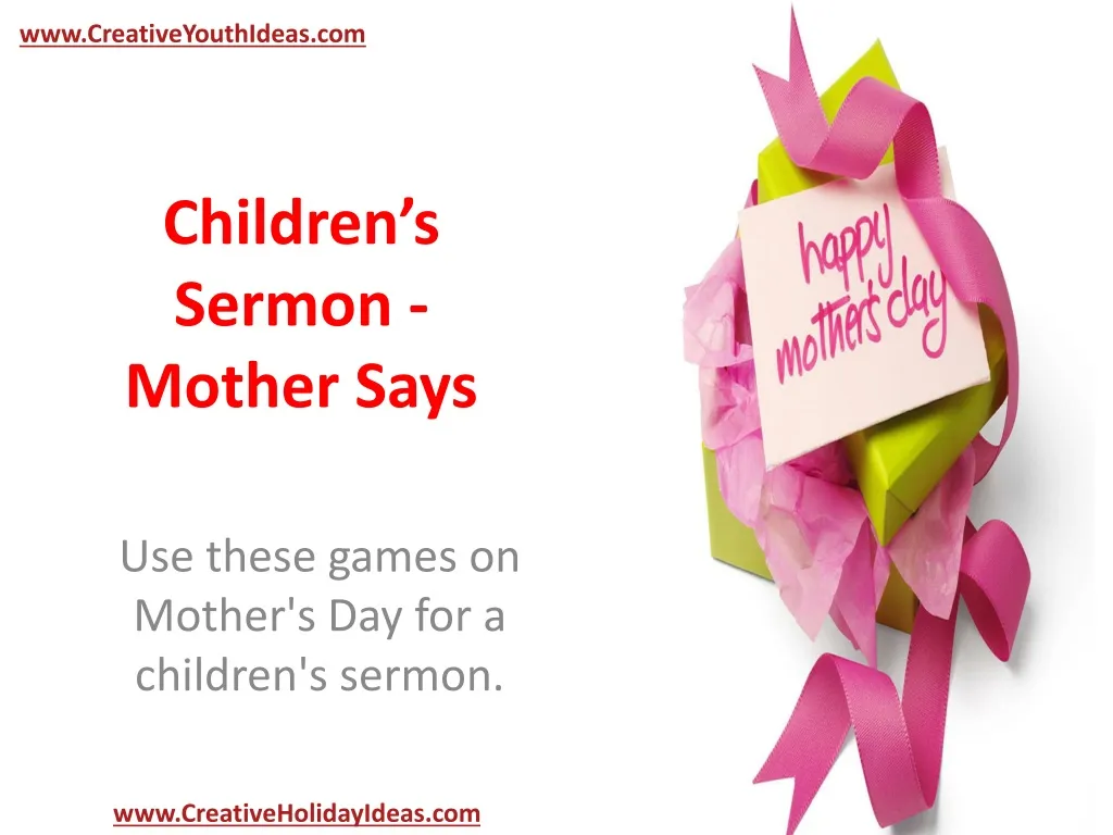 children s sermon mother says