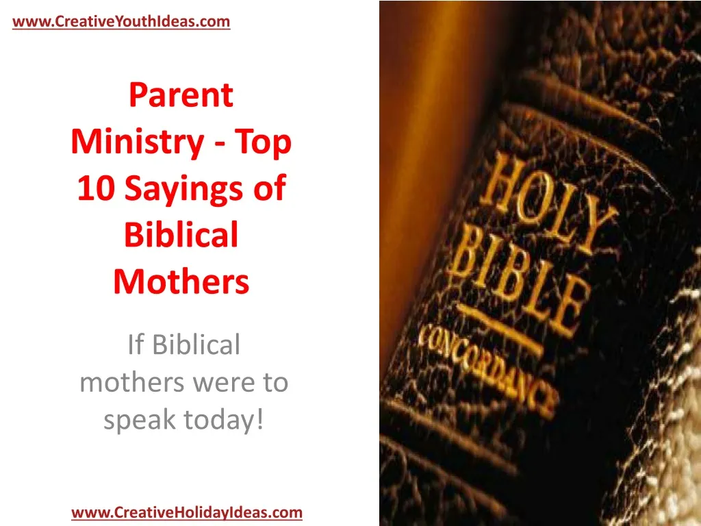 parent ministry top 10 sayings of biblical mothers