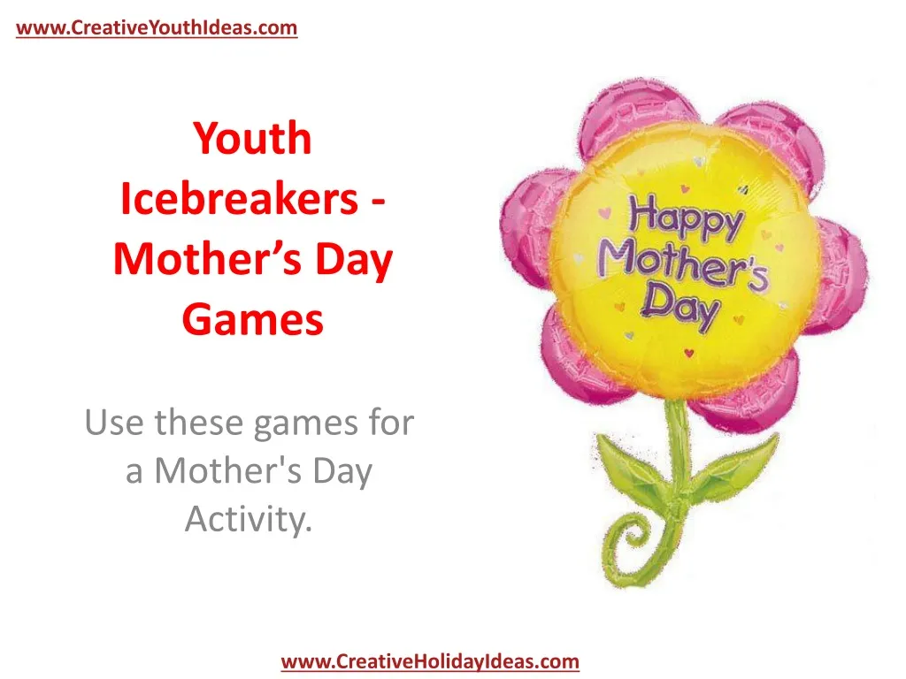 youth icebreakers mother s day games