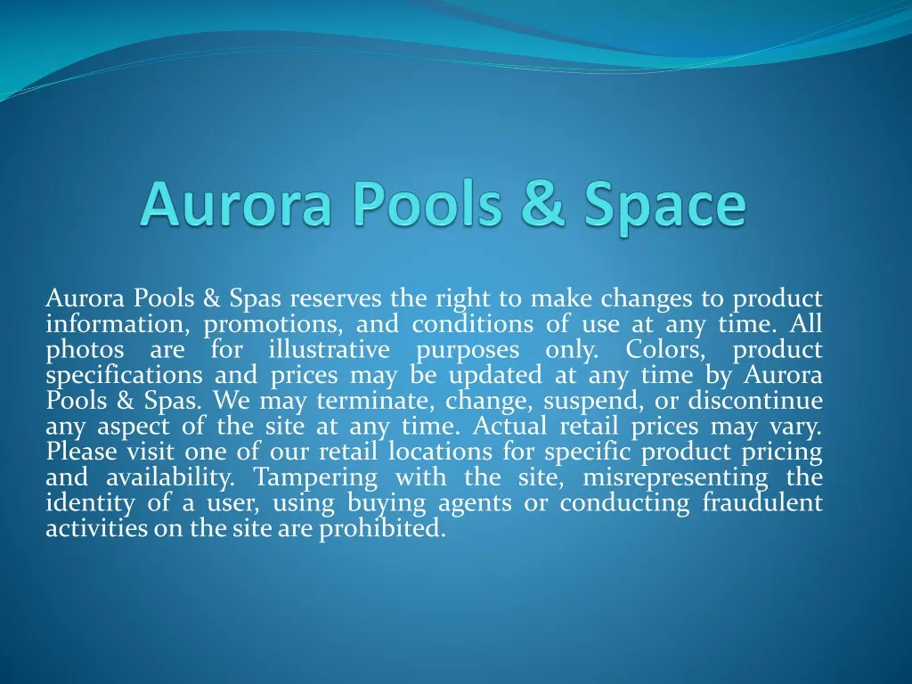 aurora pools space