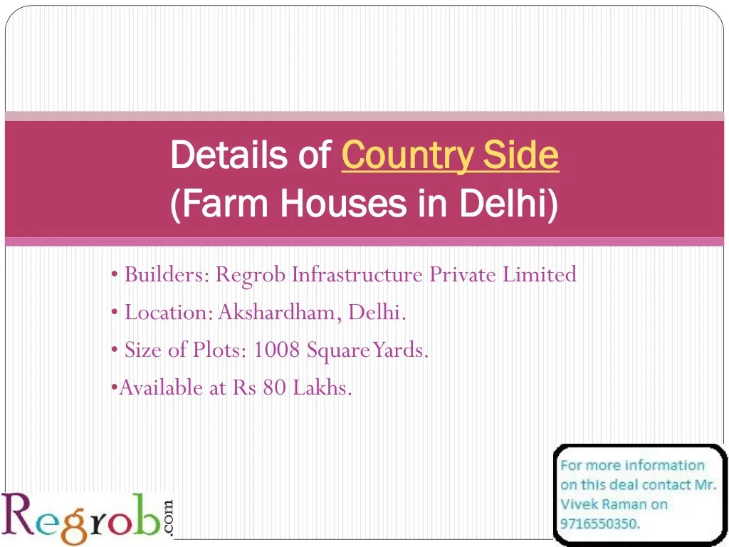 details of country side farm houses in delhi