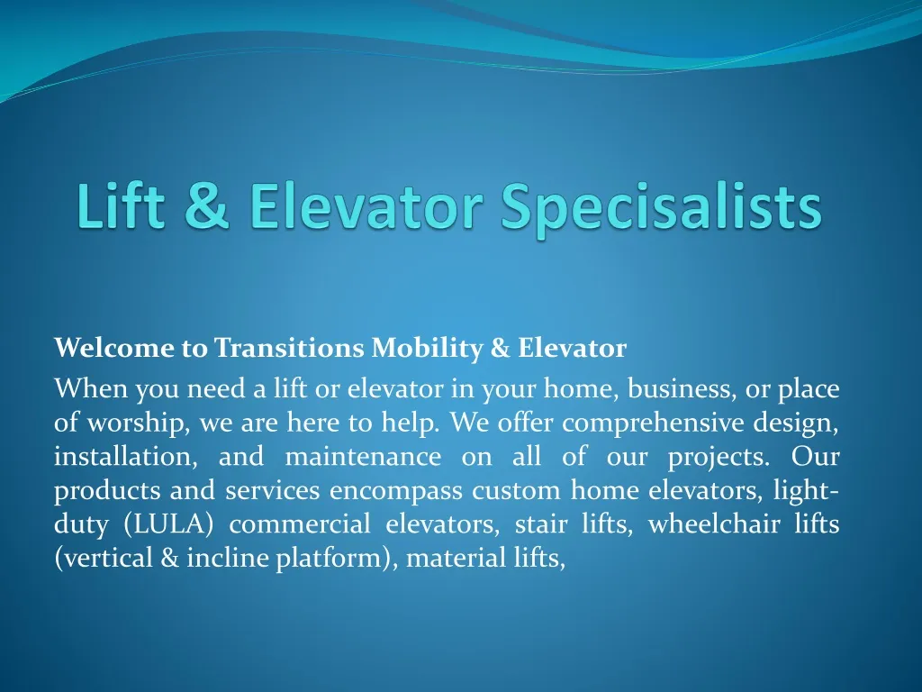 lift elevator specisalists