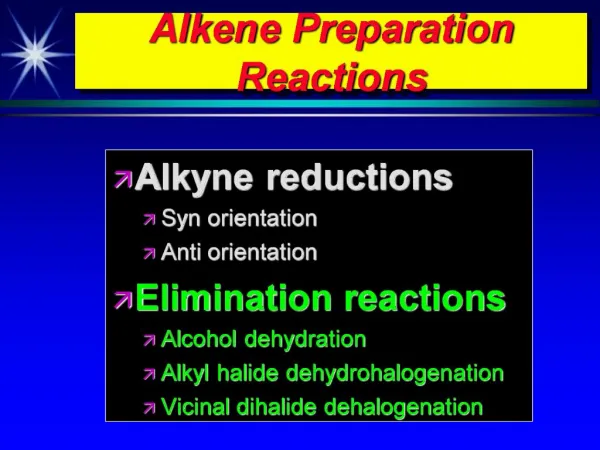 Alkene Preparation Reactions