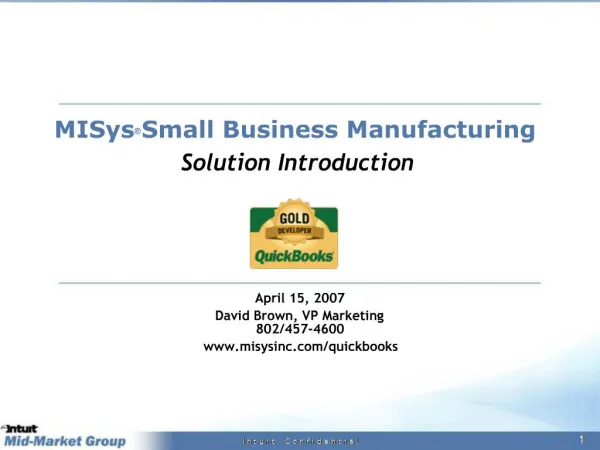 MISys Small Business Manufacturing