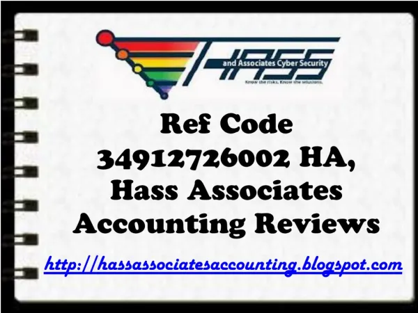 Ref Code 34912726002 HA, Hass Associates Accounting Reviews: