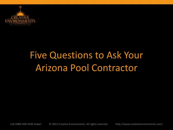 Five Questions to Ask Your Arizona Pool Contractor