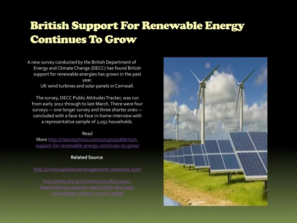 British Support For Renewable Energy Continues To Grow