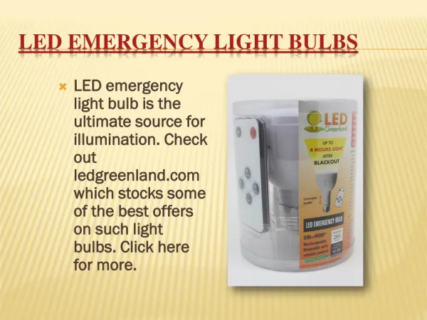 LED Emergency Light Bulb