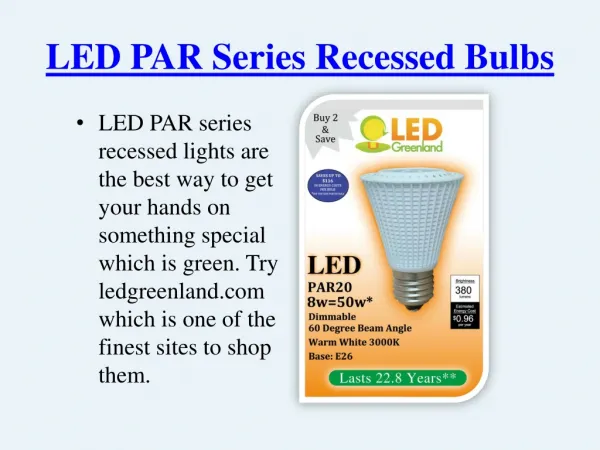 LED PAR Series Recessed Lights