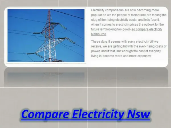 Compare Electricity Nsw
