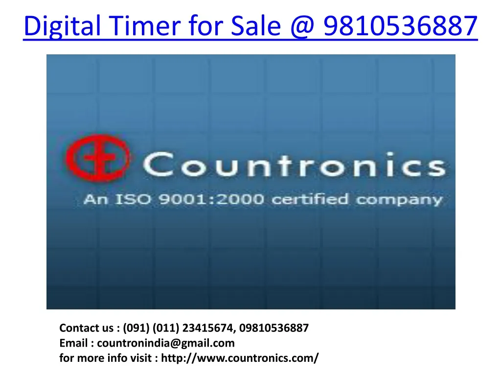 digital timer for sale @ 9810536887