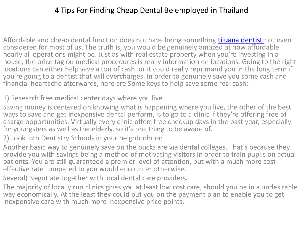 4 tips for finding cheap dental be employed in thailand