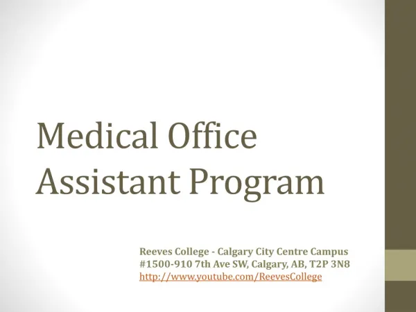 Medical Office Assistant Program in Calgary Alberta