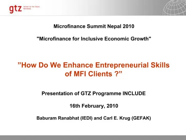 Microfinance Summit Nepal 2010