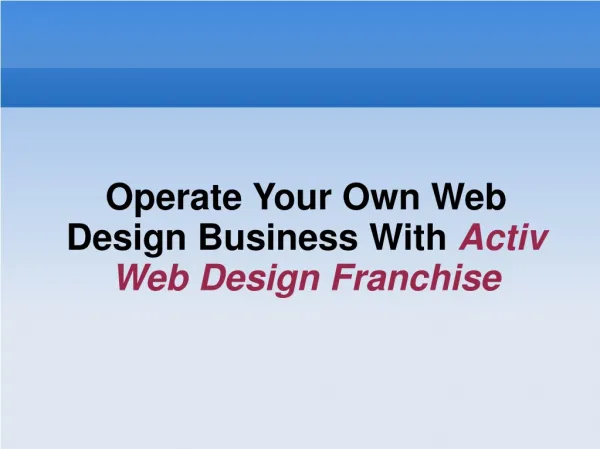 Activ web design Franchise