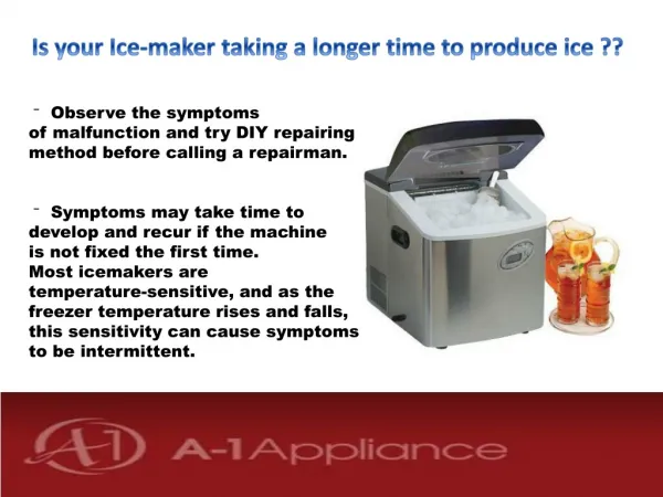 Common Ice-maker Problems and solutions