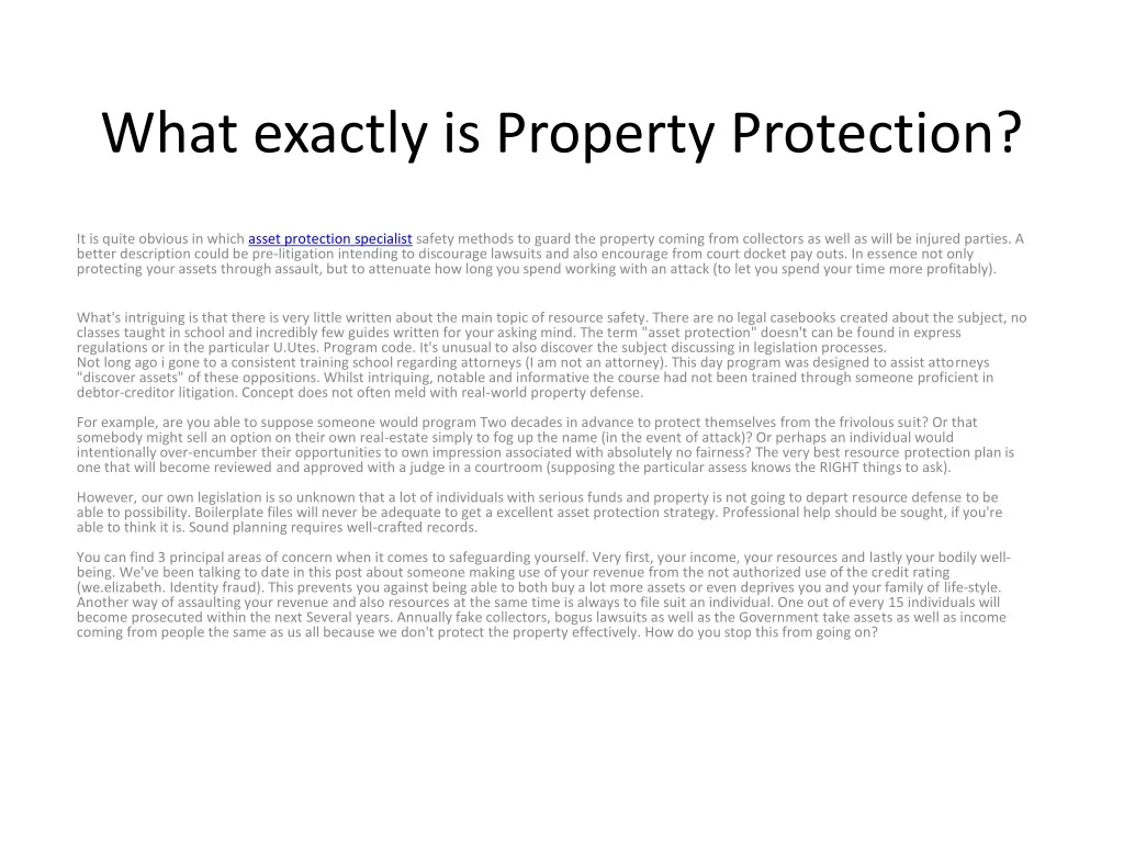 what exactly is property protection