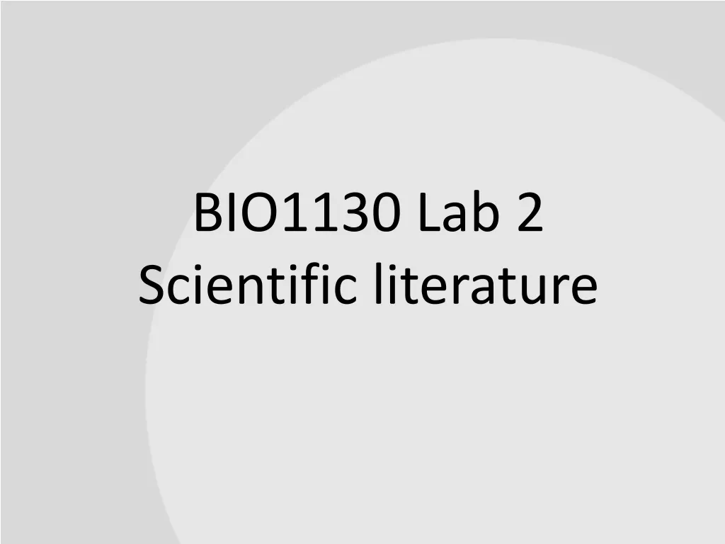 bio1130 lab 2 s cientific literature
