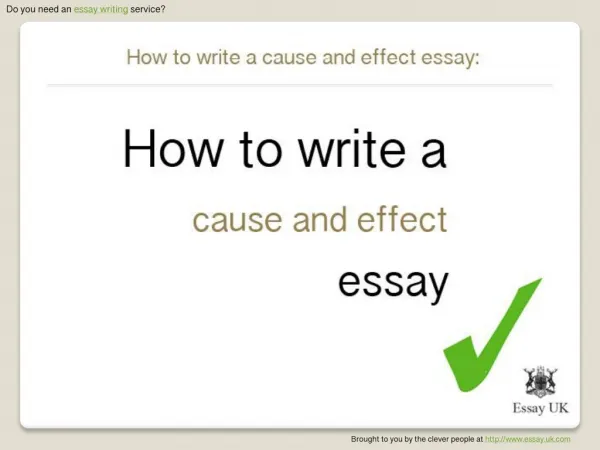 How To Write A Cause And Effect Essay | Essay Writing