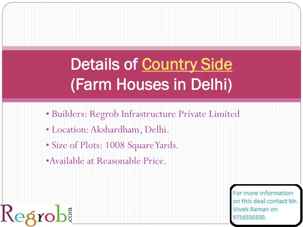 details of country side farm houses in delhi