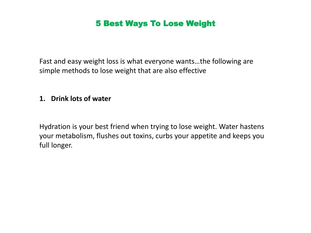 5 best ways to lose weight