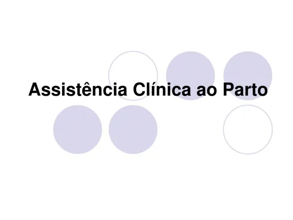 assist ncia cl nica ao parto