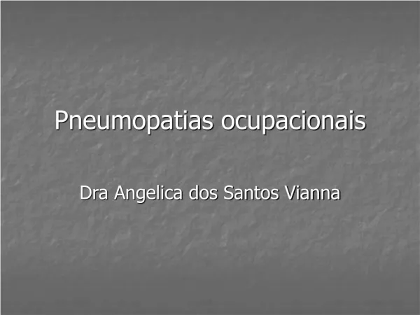 pneumopatias ocupacionais